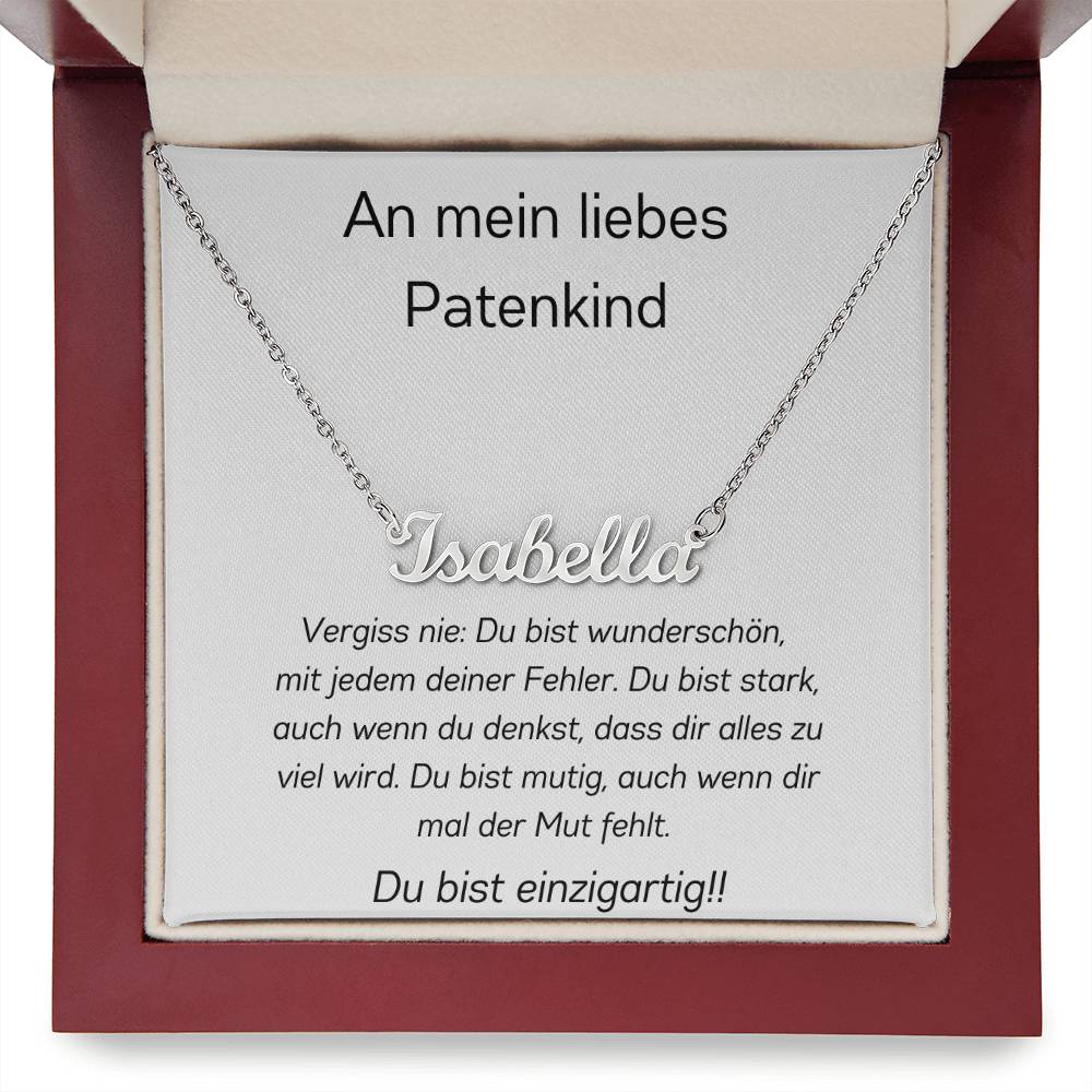 An Mein Liebes Patenkind - Du Bist Mutig - Custom Name Necklace