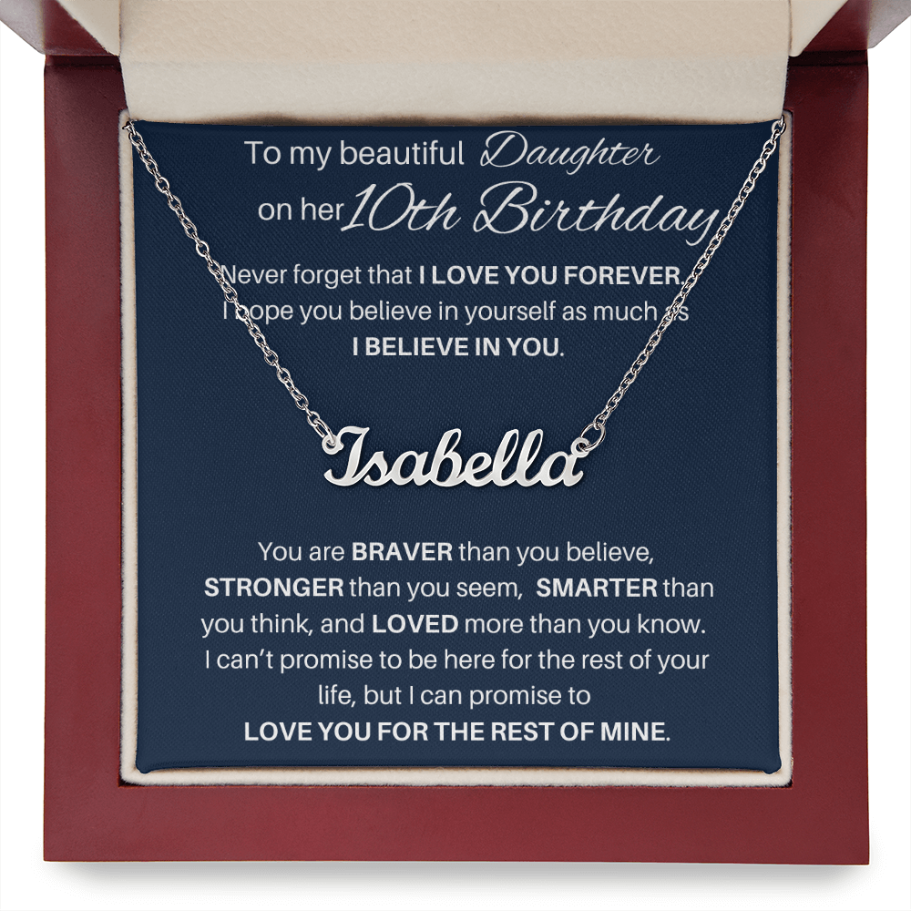10th Birthday Gift Personalized Name Necklace