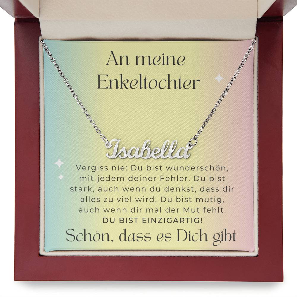 An Mein Enkeltochter - Du Bist Einzigartig - Personalisierte Namenskette
