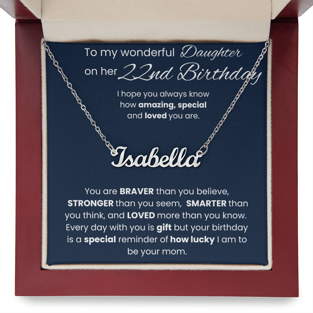 22nd Birthday Personalized Gift - Custom Name Necklace