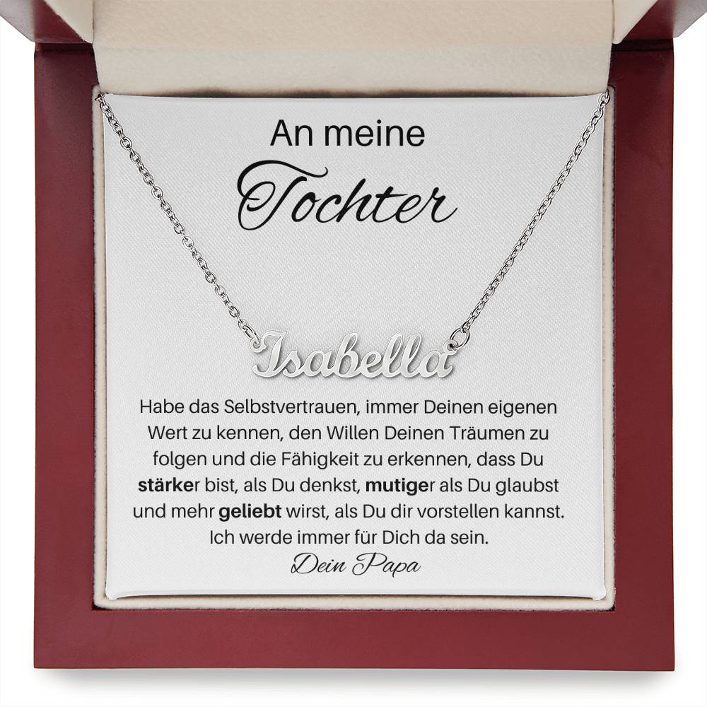 An Meine Tochter – Habe Das Selbstvertrauen Immer Deinen Eigenen Wert Zu Kennen – Custom Name Necklace