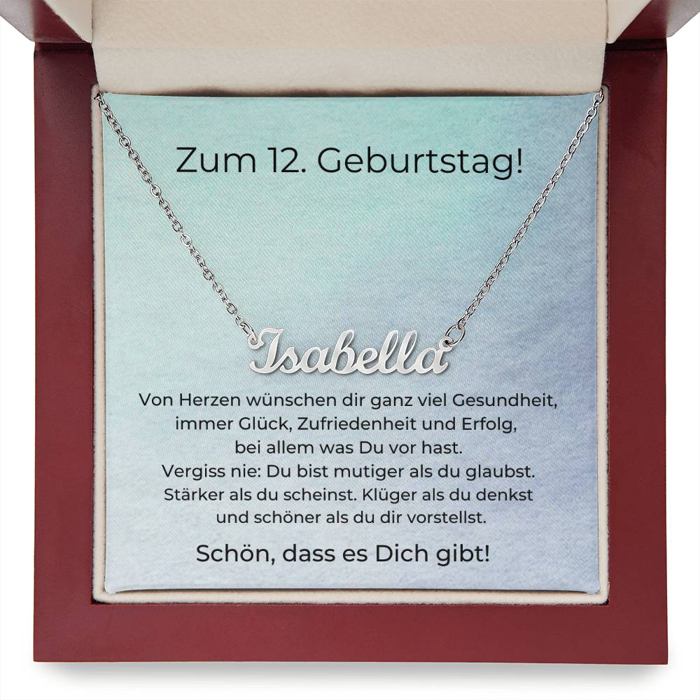 Zum 12. Geburtstag Personalisierte Namenskette