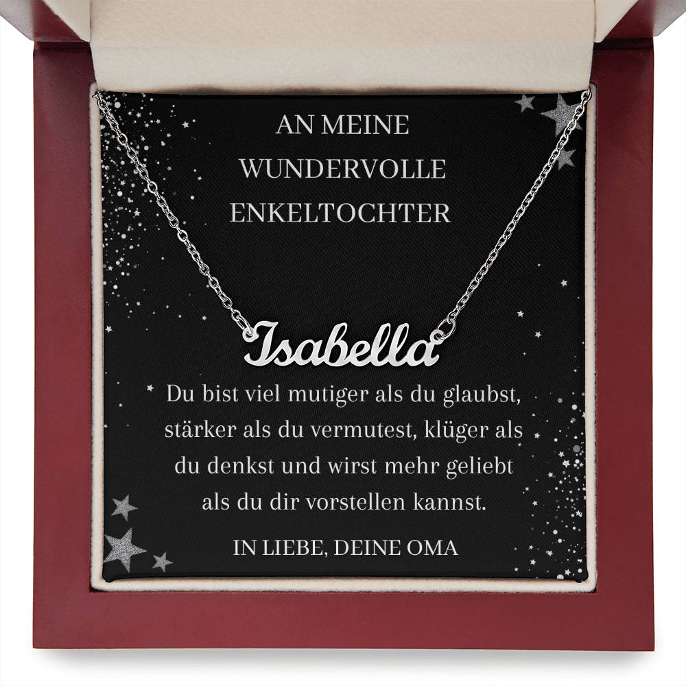 An Meine Wundervolle Enkeltochter - Du Bist Stälker Als Du Vermutest - Personalisierte Namenskette