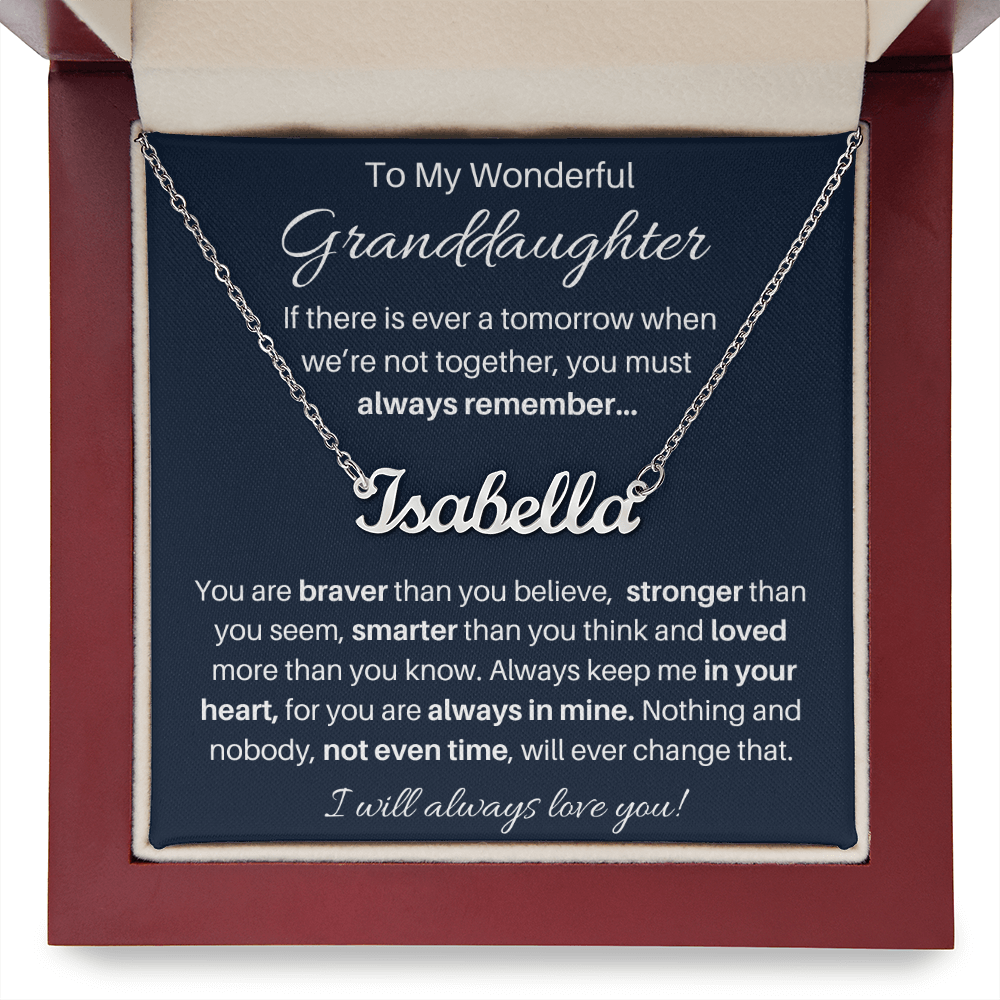 To My Beautiful Granddaughter Name Necklace