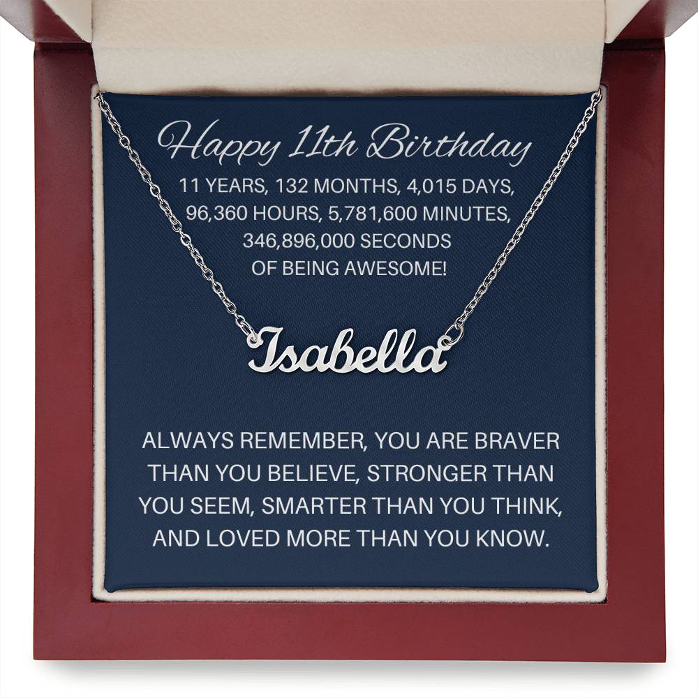 Personalized 11th Birthday Gift - Custom Name Necklace