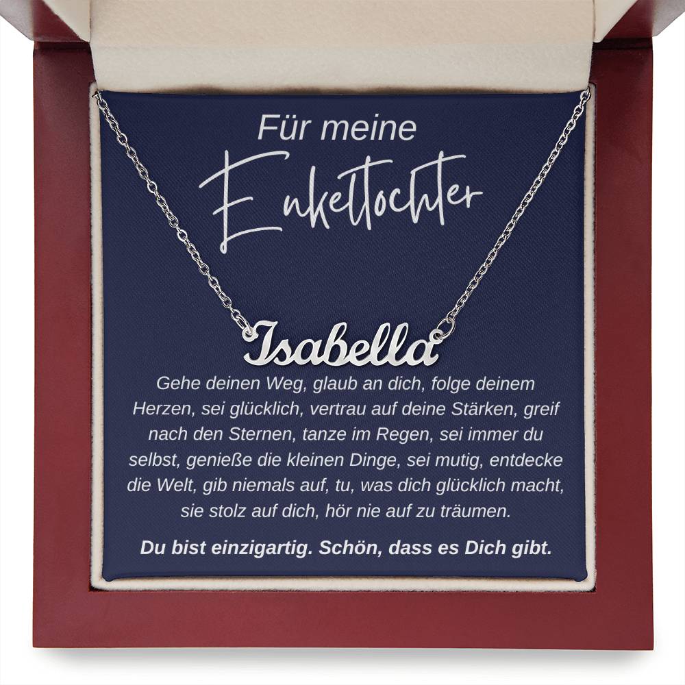 Für Meine Enkeltochter - Du Bist Einzigartig - Personalisierte Namenskette