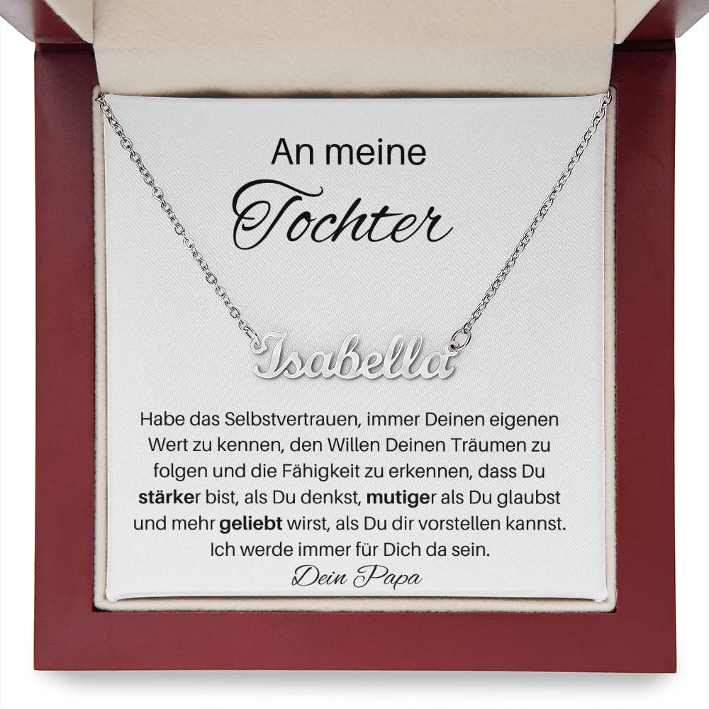 An Meine Tochter - Habe Das Selbstvertrauen - Personalisierte Namens Kette