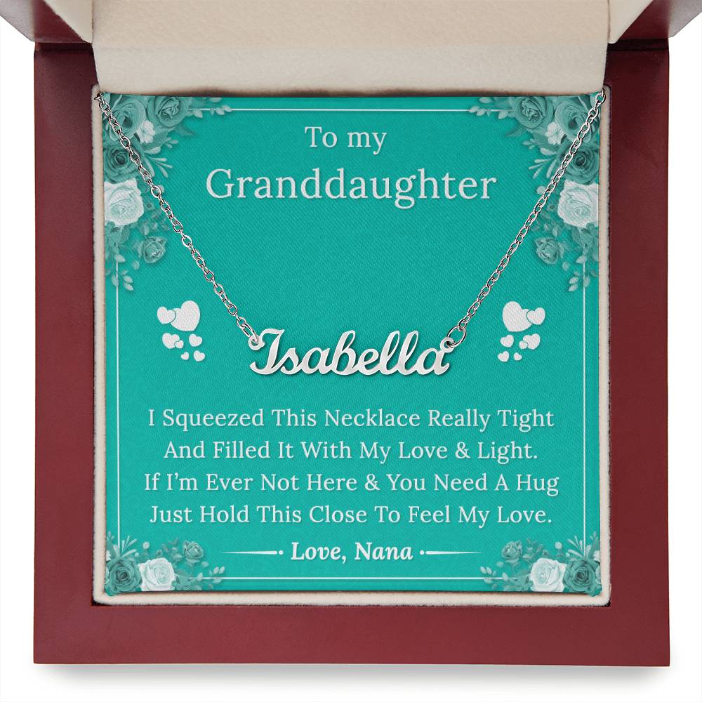 To My Granddaughter - Filled With My Love & Light - Custom Name Necklace