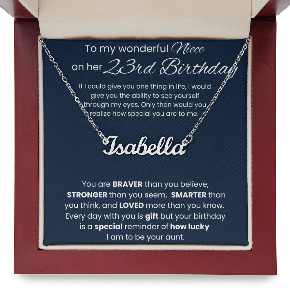 23rd Birthday Custom Name Necklace for Niece