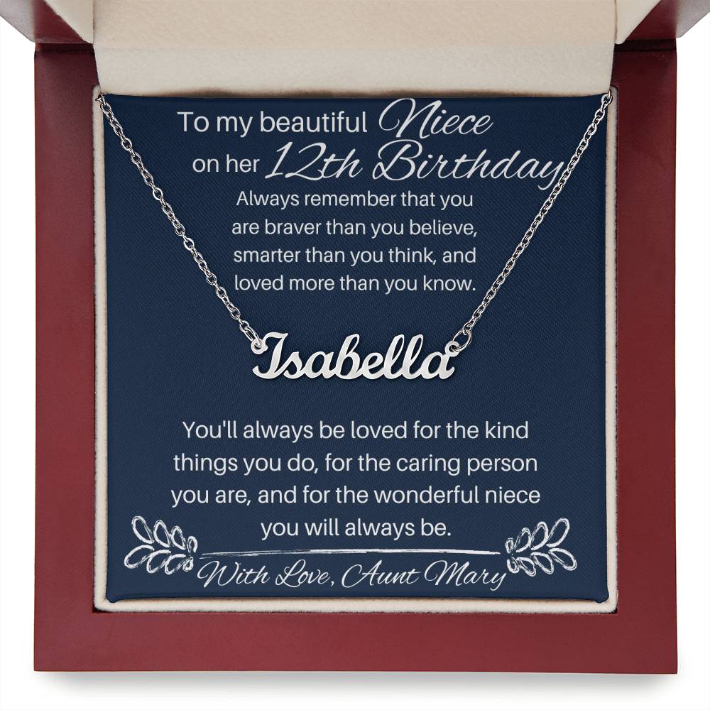 Niece 12th Birthday - Custom Name Necklace