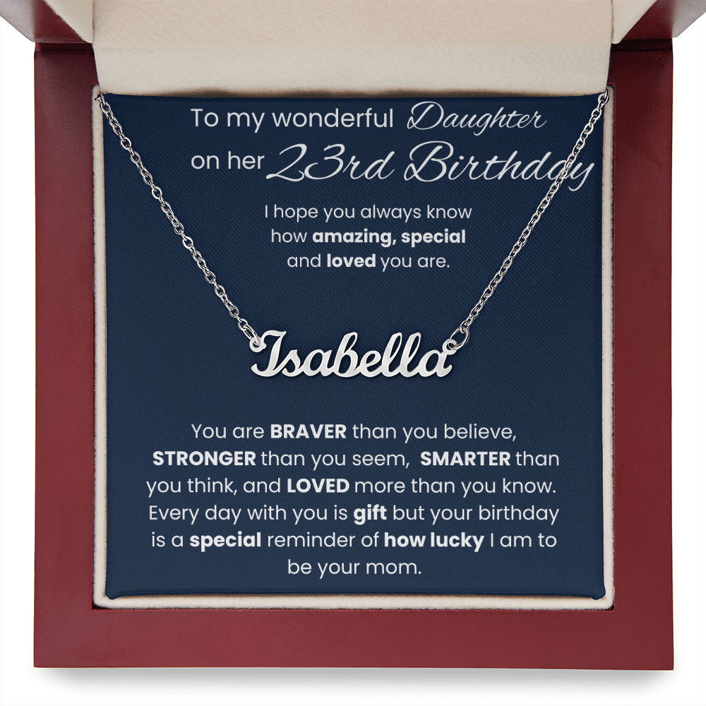 23rd Birthday Personalized Gift - Custom Name Necklace