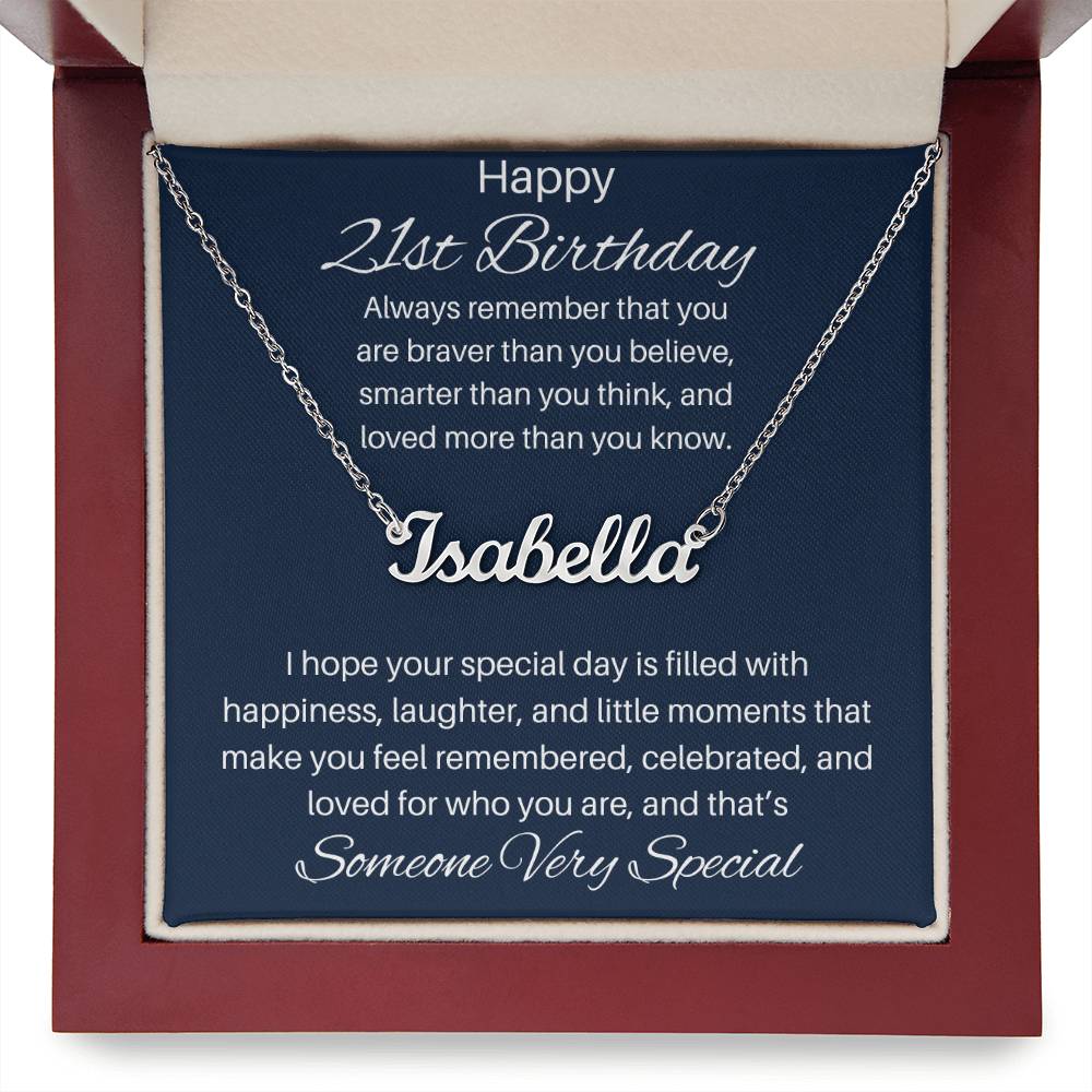 To Someone Very Special | Happy 21st Birthday | Custom Name Necklace