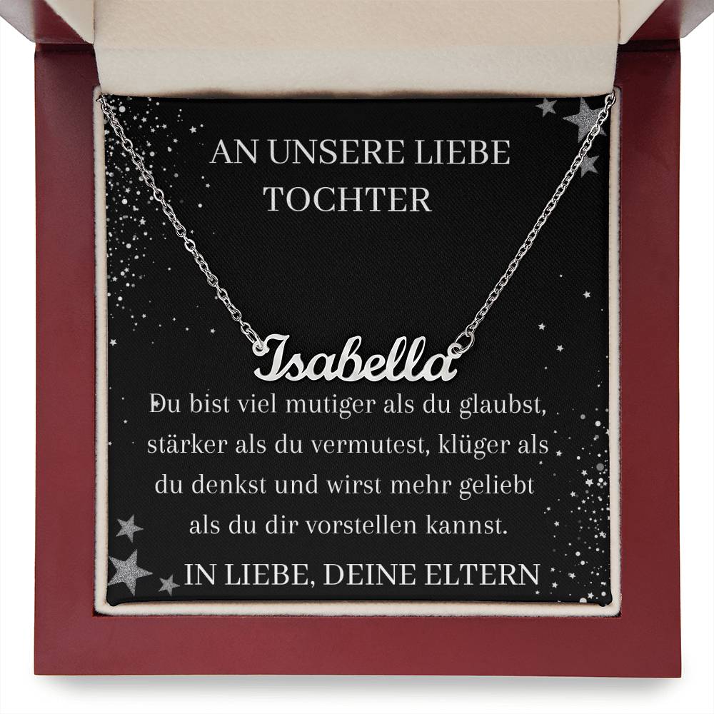 An Unsere Liebe Tochter – Du Bist Viel Mutiger Als Du Glaubst – Custom Name Necklace