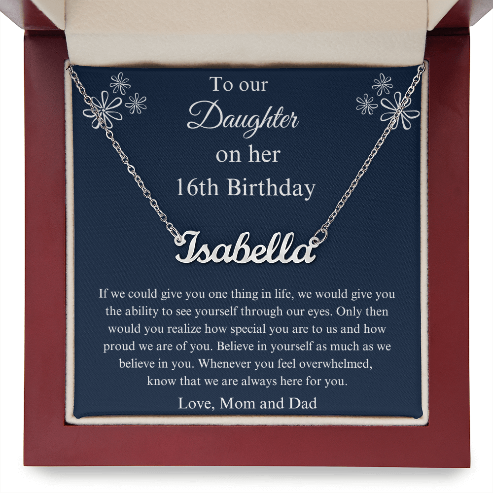 16th Birthday Name Necklace Gift For a Special Daughter