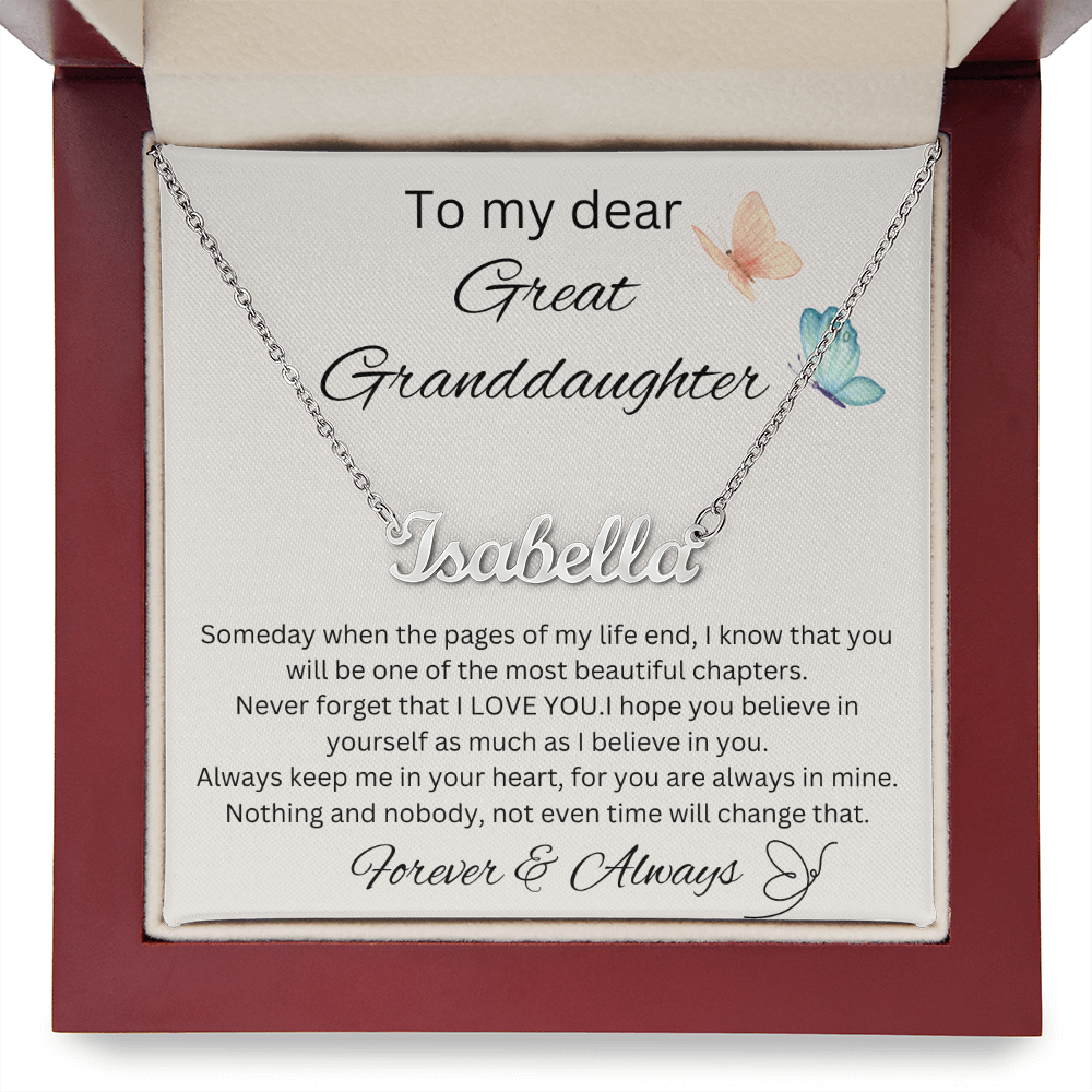 To My Great Granddaughter - Someday - Name Necklace