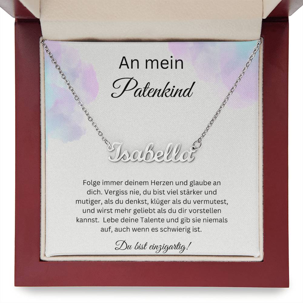 An Mein Patenkind - Du Bist Einzigartig - Custom Name Necklace
