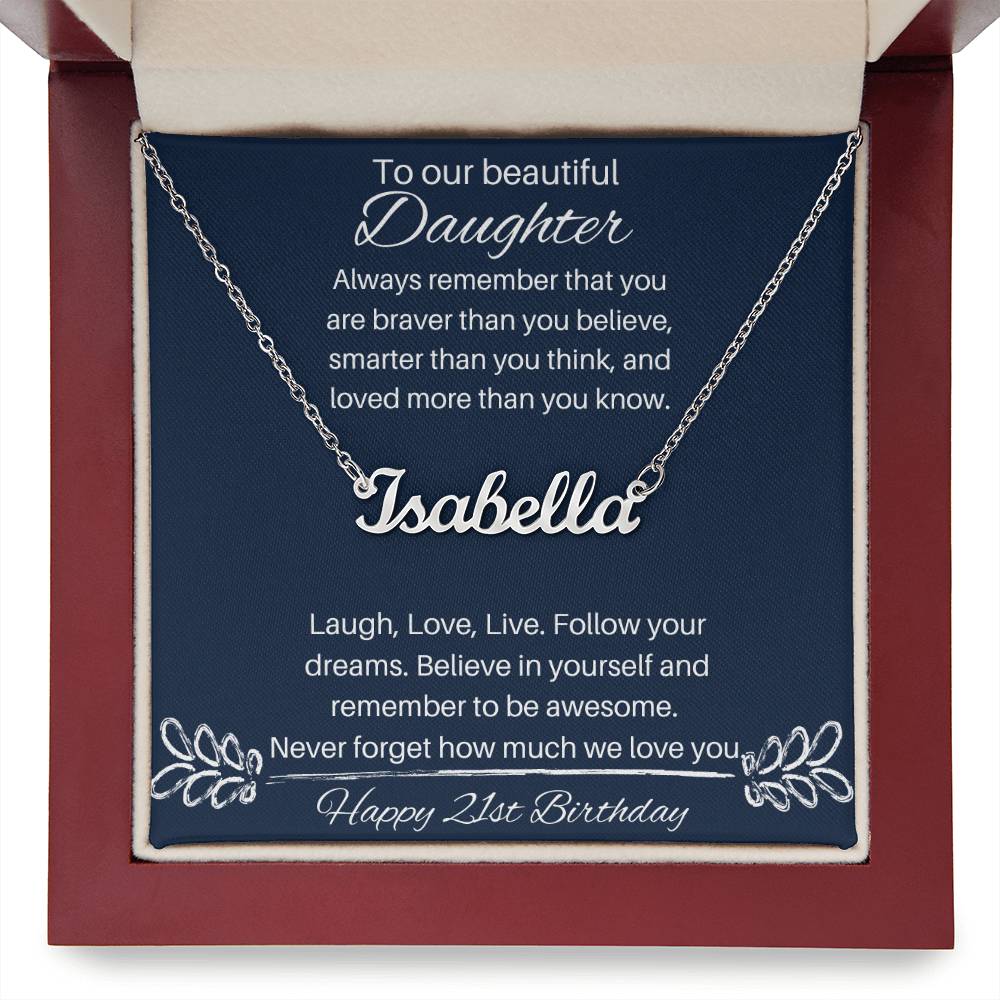 Daughter Personalized Name Necklace 21st Birthday