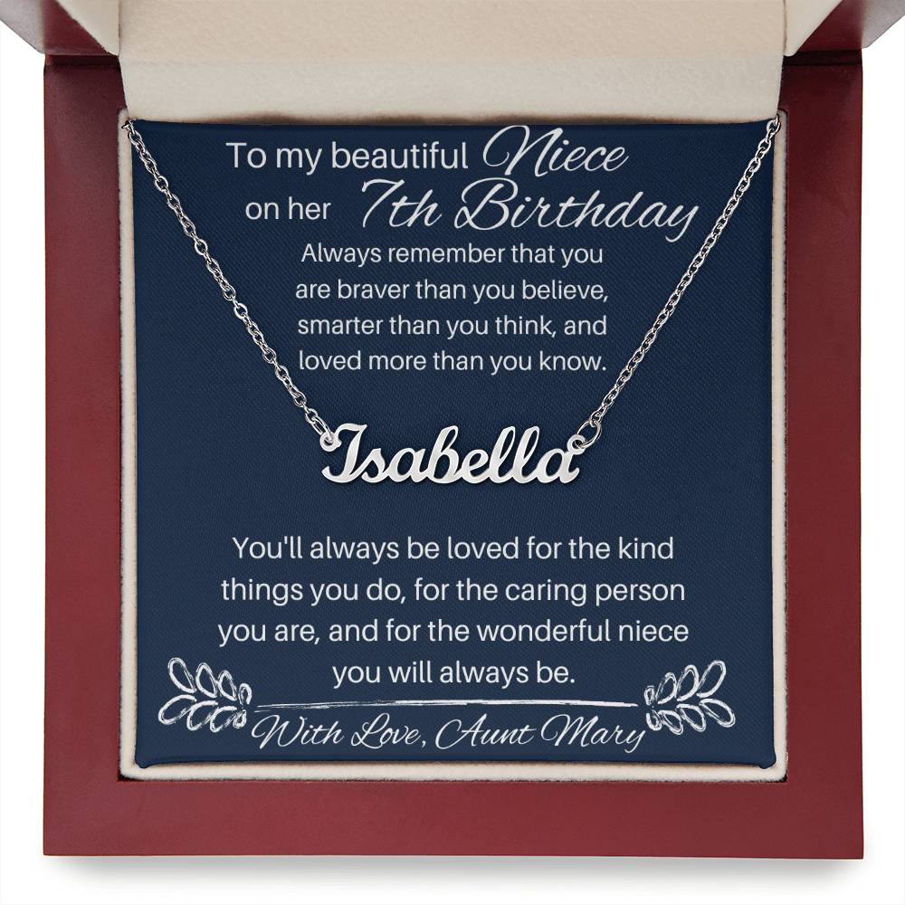 Niece 7th Birthday - Custom Name Necklace