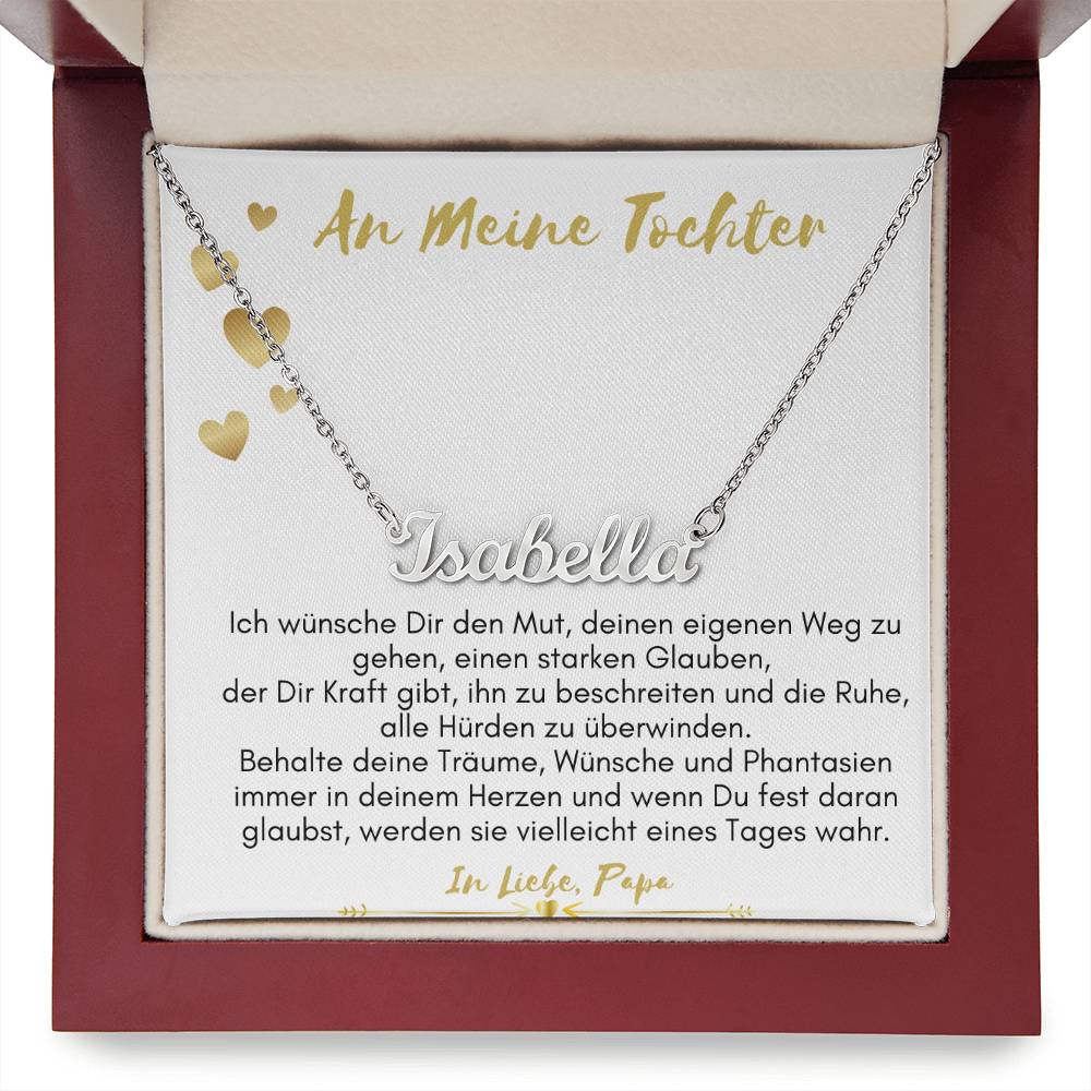 An Meine Tochter –  Behalte Deine Träume – Custom Name Necklace