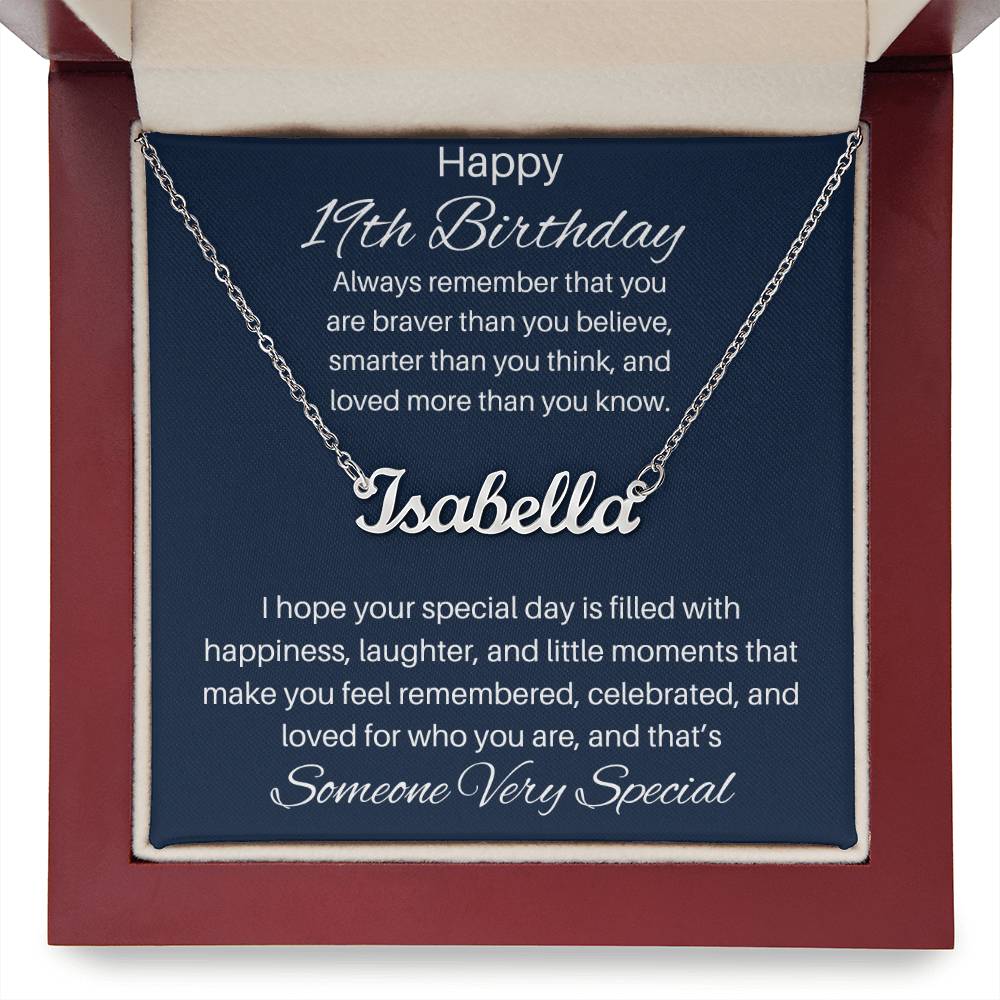 To Someone Very Special | Happy 19th Birthday | Custom Name Necklace
