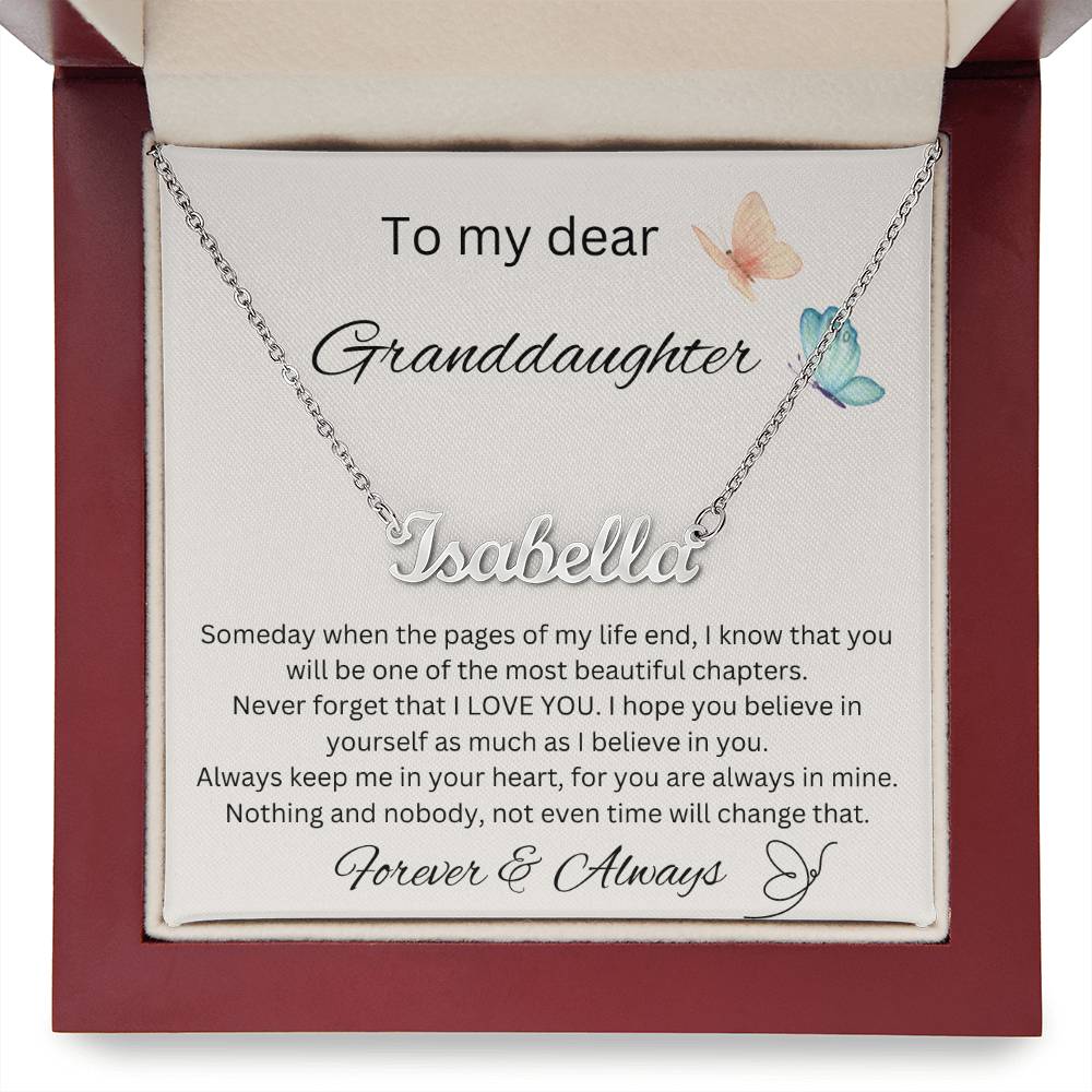 To My Dear Granddaughter - Name Necklace