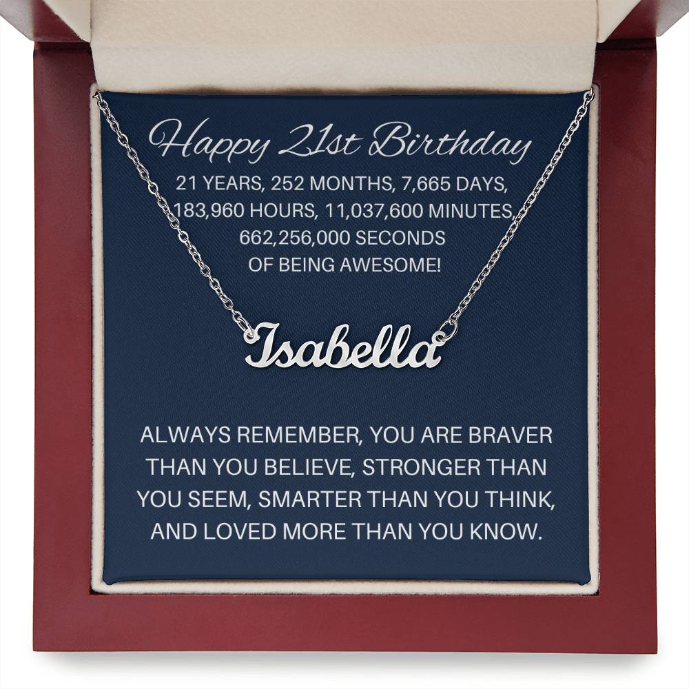 Personalized 21st Birthday Gift - Custom Name Necklace