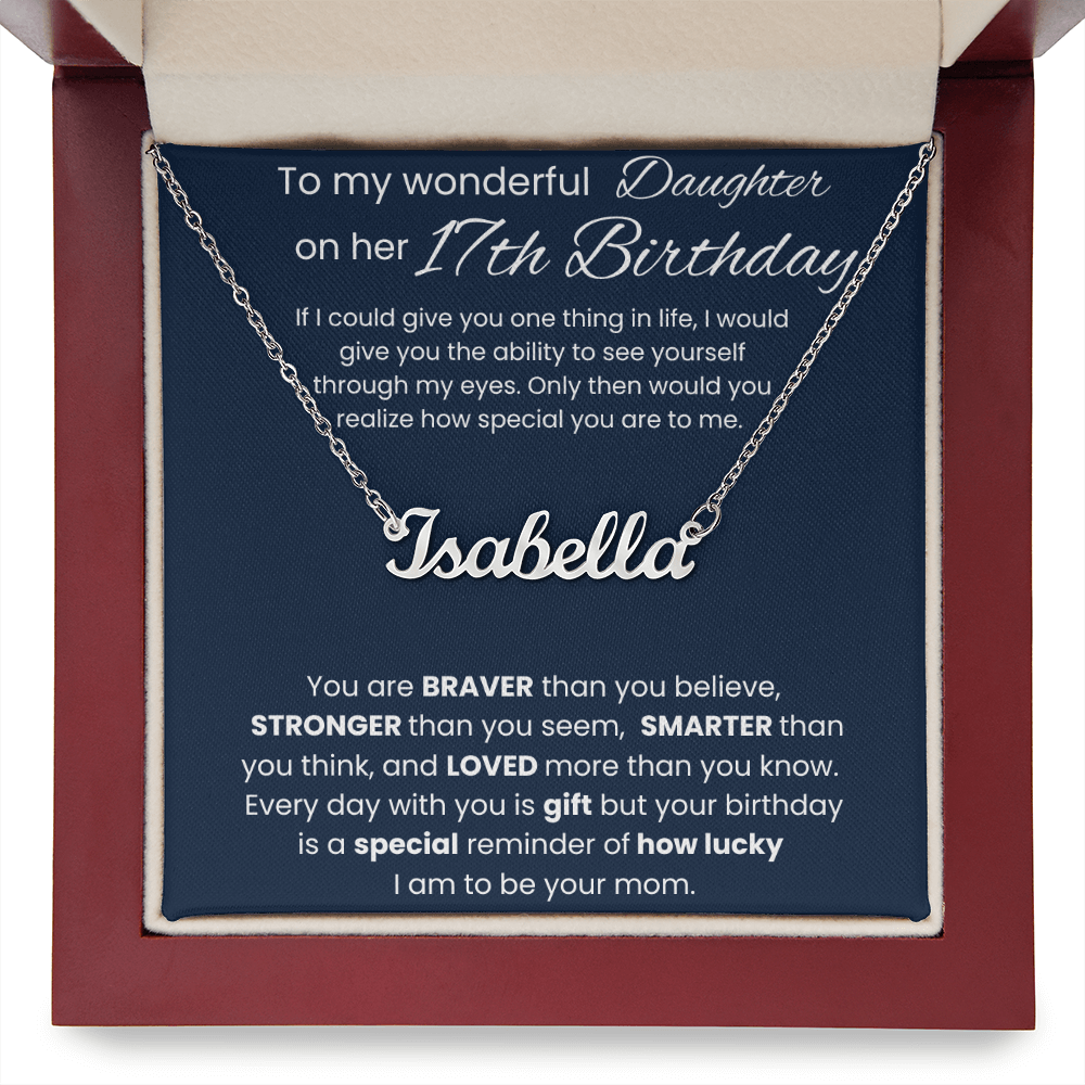 17th Birthday Necklace Gift - Custom Name Necklace