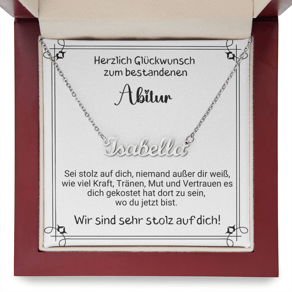 Herzlich Glückwunsch Zum Bestandenen Abitur - Custom Name Necklace