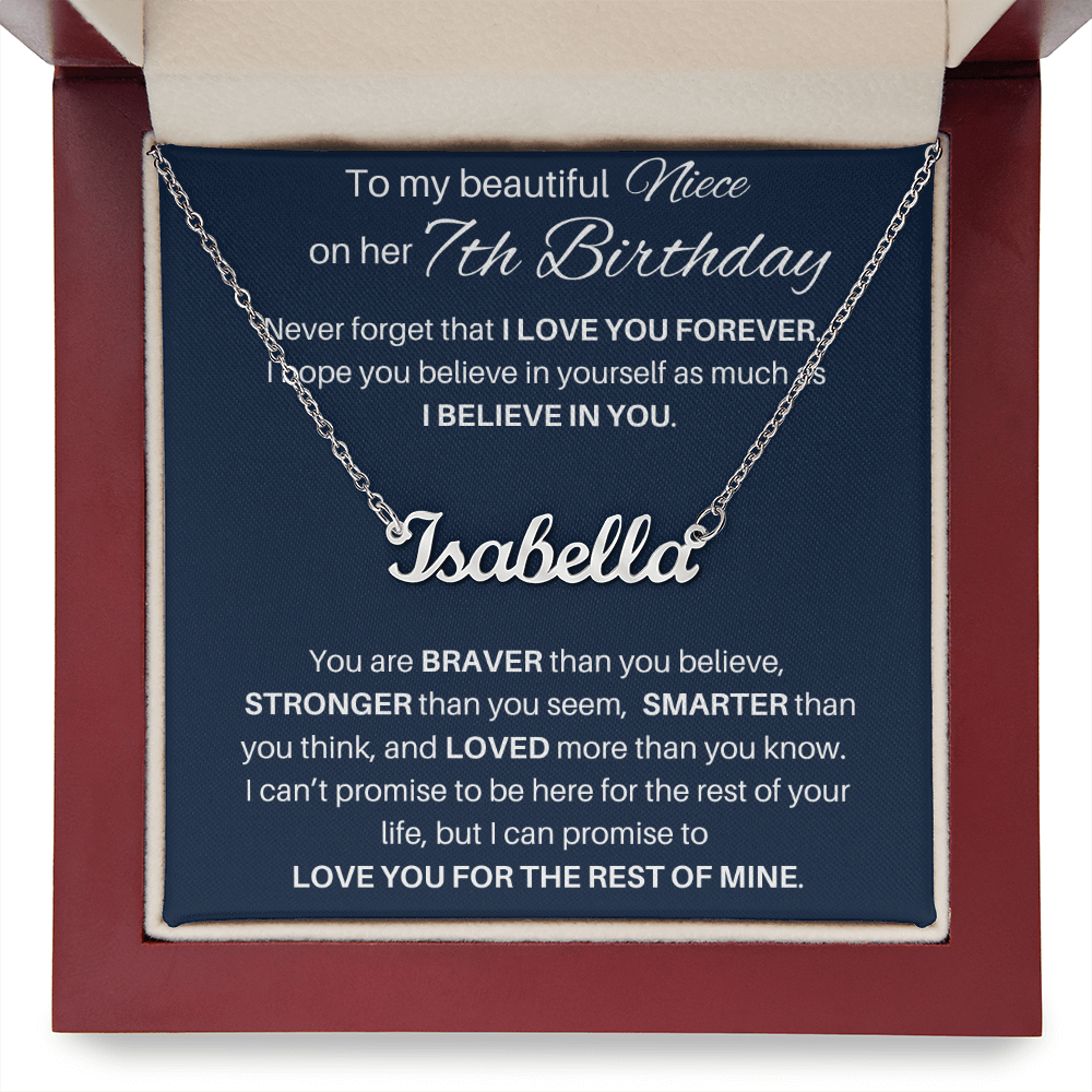 Name Necklace 7th Birthday Gift For Niece