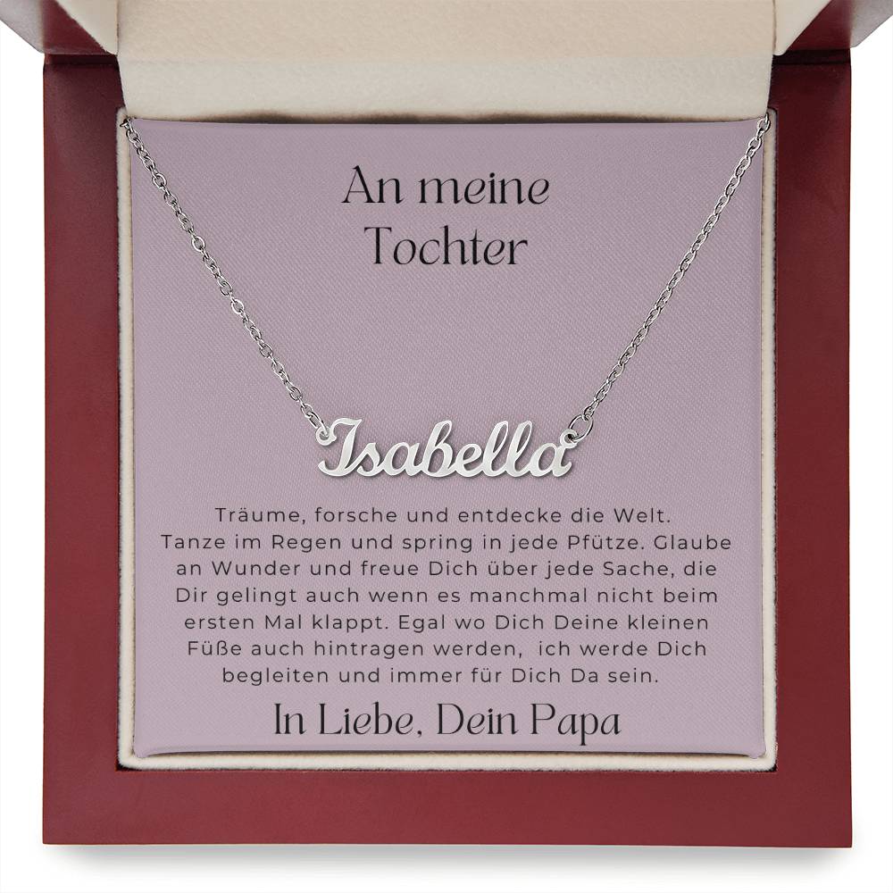 An Meine Tochter - Träume, Forsche Und Entdecke Die Welt - Custom Name Necklace