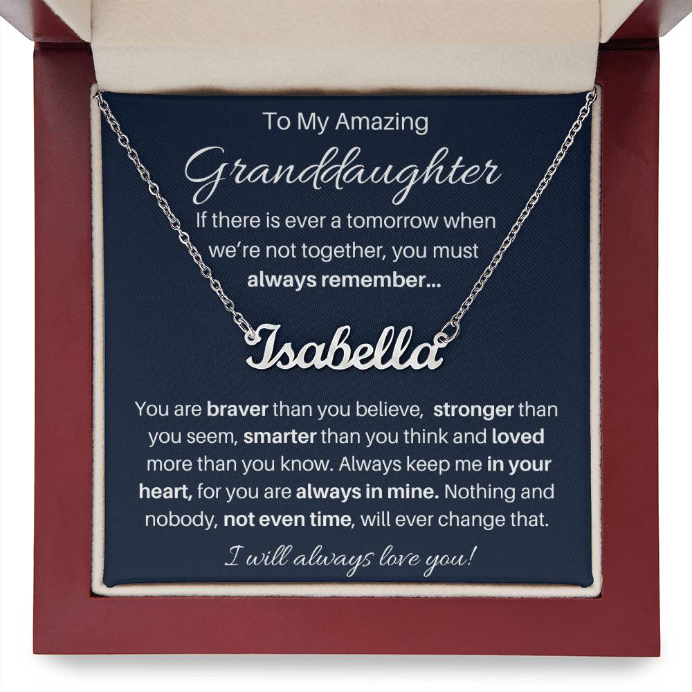 To My Beautiful Granddaughter Custom Name Necklace
