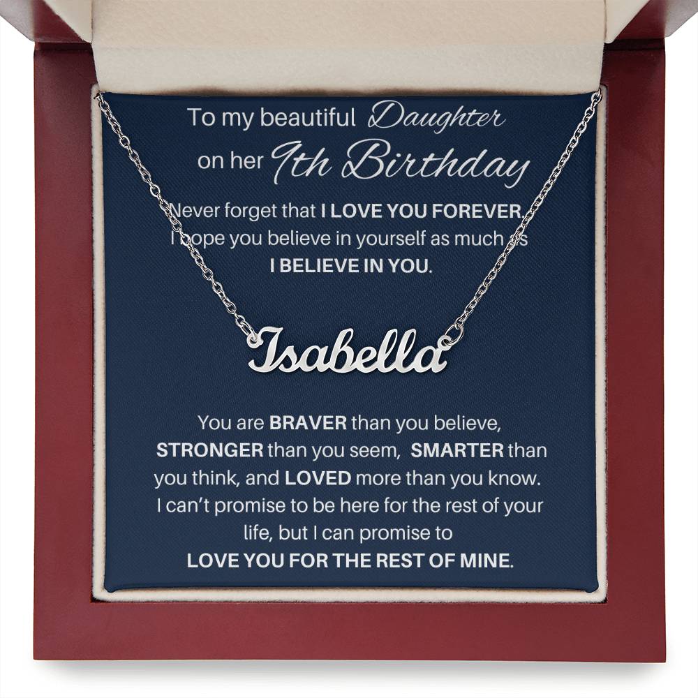 9th Birthday Gift Personalized Name Necklace
