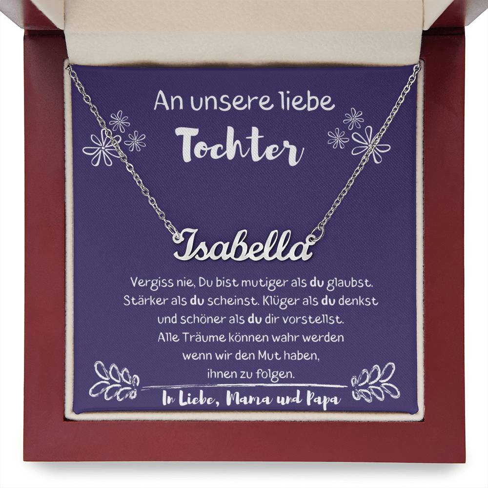 An Unsere Liebe Tochter – Alle Träume Können Wahr Werden – Custom Name Necklace