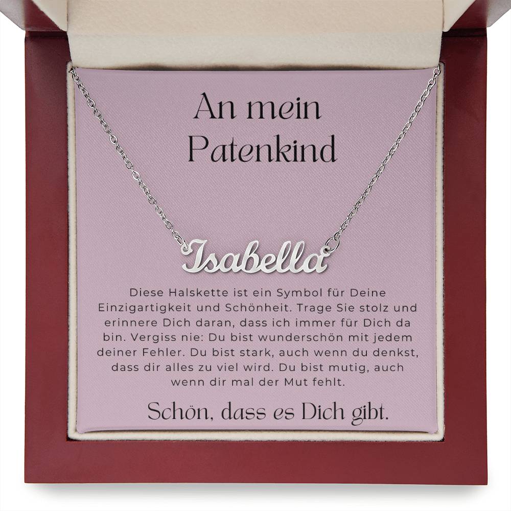 An Mein Patenkind - Schön Dass Es Dich Gibt - Personalisierte Namenskette
