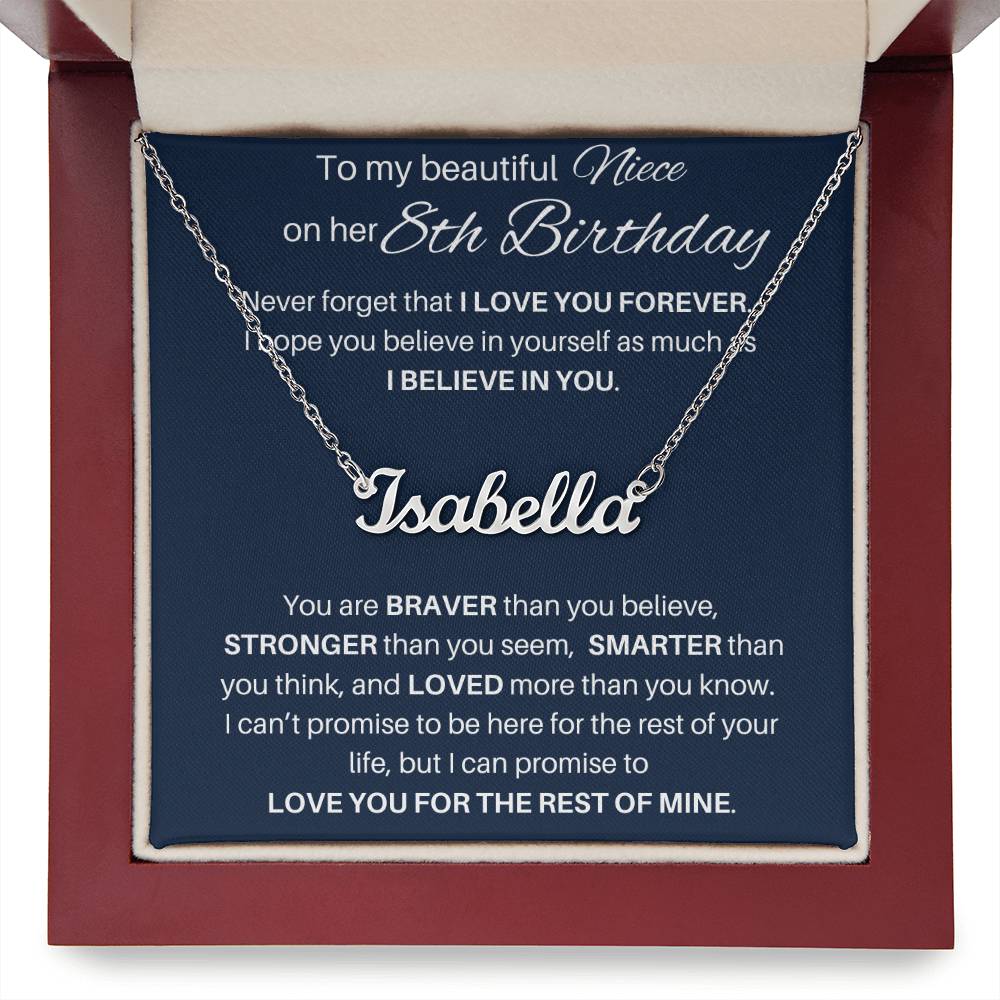 Name Necklace 8th Birthday Gift For Niece