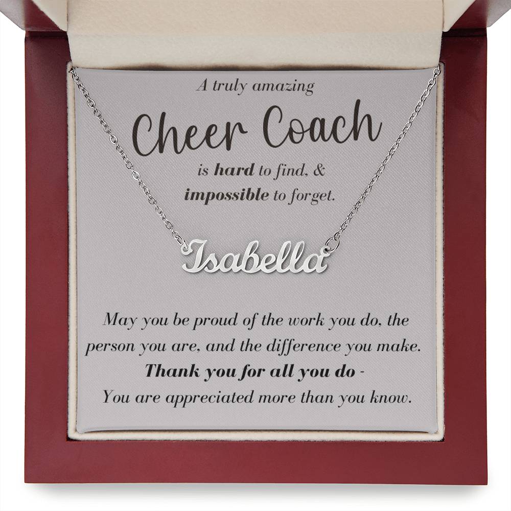 A Truly Amazing Cheer Coach - Custom Name Necklace