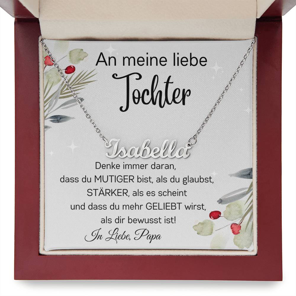 Tochter Personalisierte Namenskette - Denke Immer Daran Als Du Glaubst Stärker Als Es Scheint