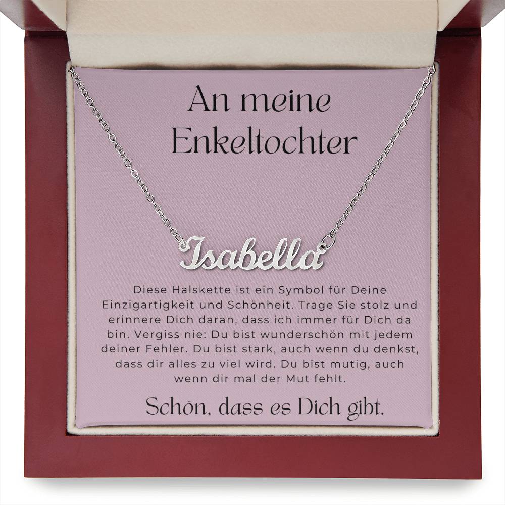 An Meine Enkeltochter - Du Bist Wunderschön - Personalisierte Namenskette