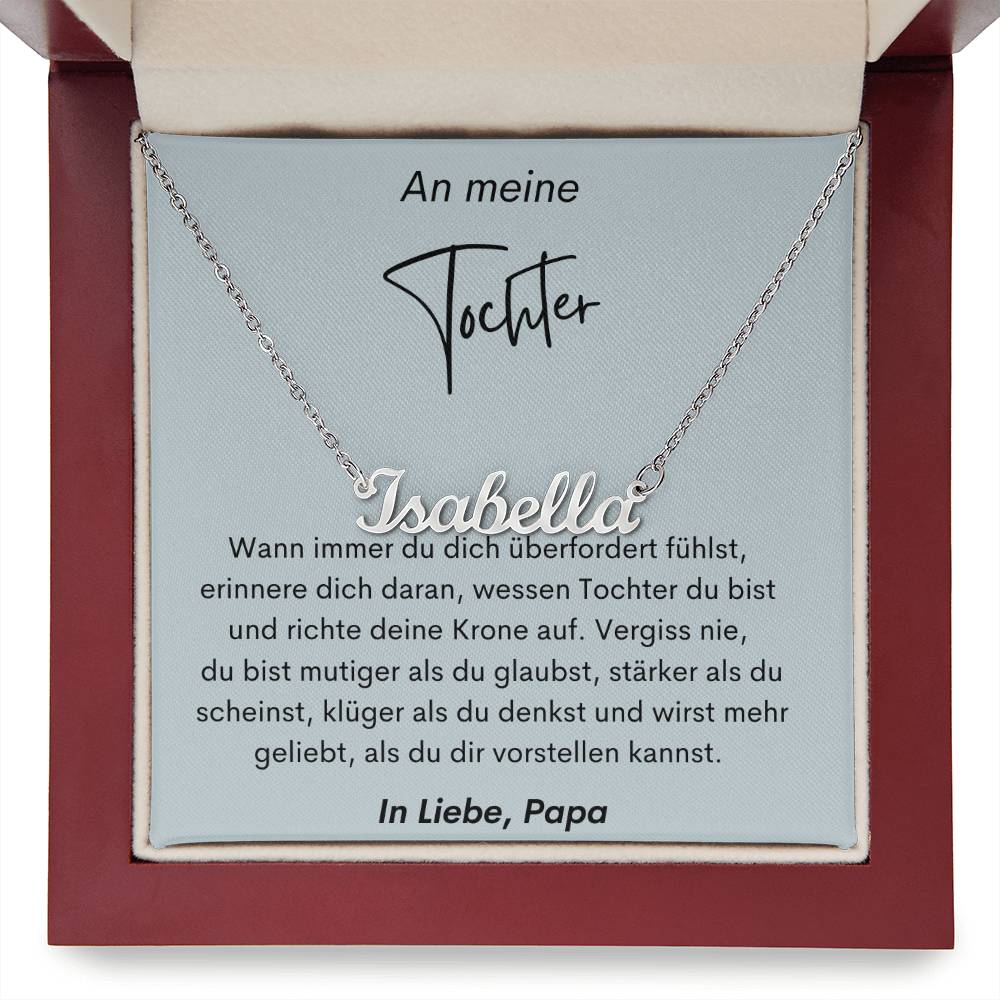An Meine Tochter - Du Bist Mutiger Als Du Glaubst - Custom Name Necklace