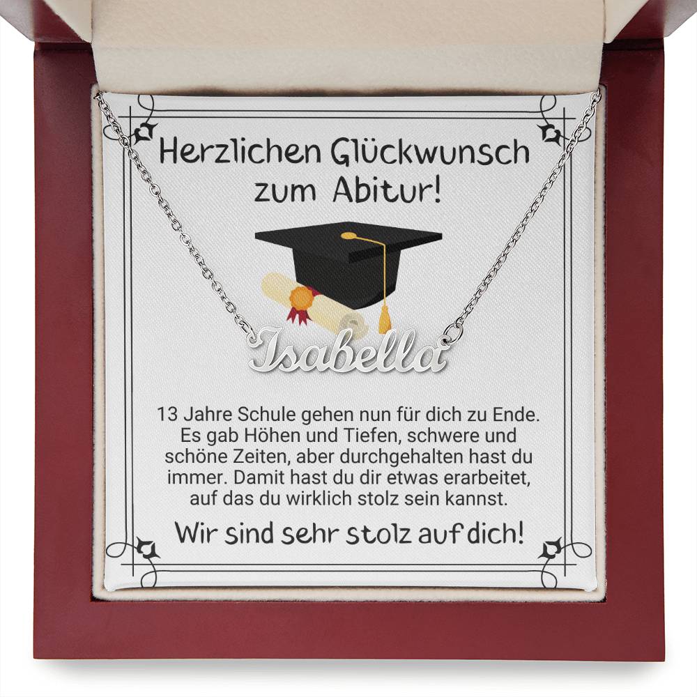 Herzlichen Glückwunsch Zum Abitur - Custom Name Necklace
