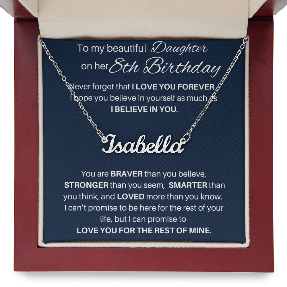8th Birthday Gift Personalized Name Necklace
