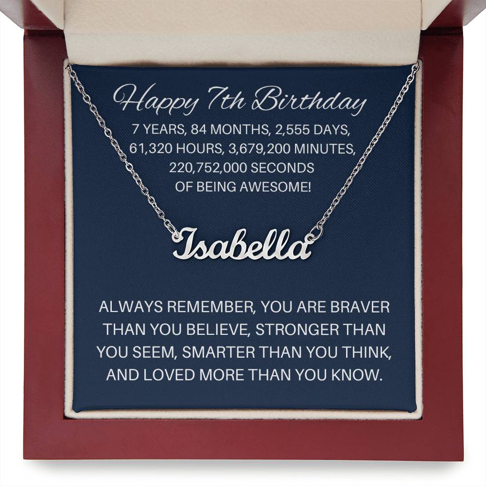 Personalized 7th Birthday Gift - Custom Name Necklace