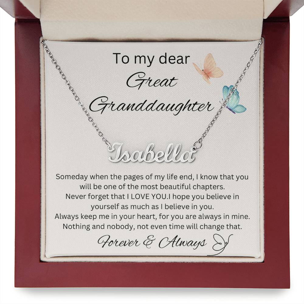 To My Great Granddaughter - Someday - Name Necklace 3