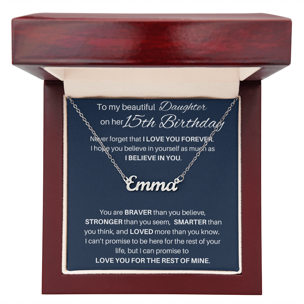 15th Birthday Gift Personalized Name Necklace