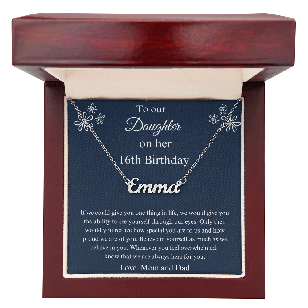 16th Birthday Name Necklace Gift For a Special Daughter