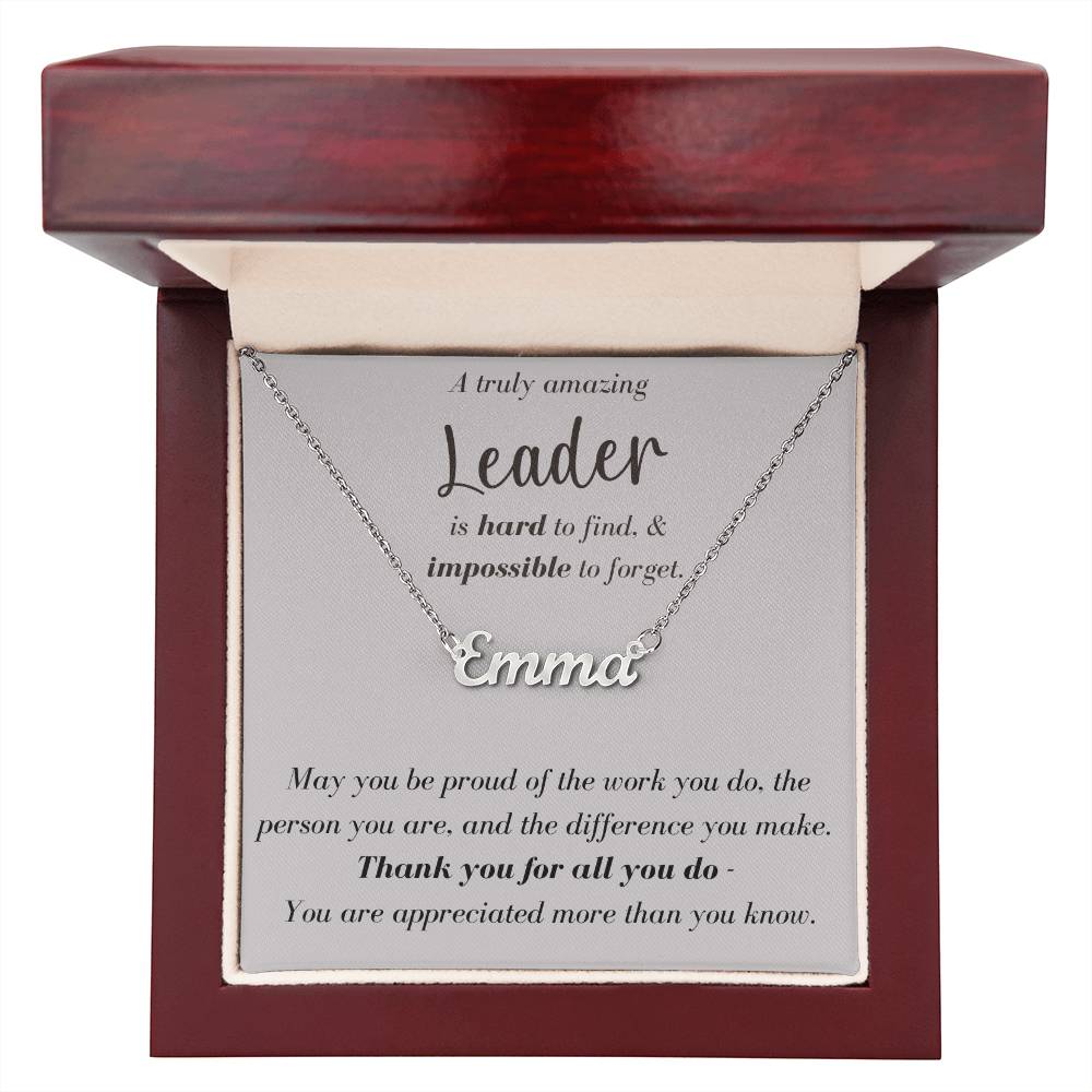 A Truly Amazing Leader - Custom Name Necklace