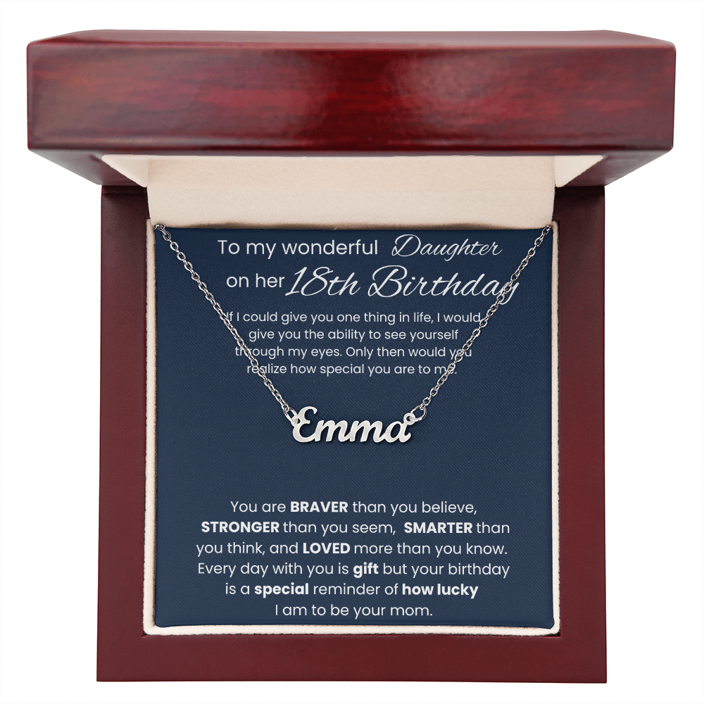 18th Birthday Necklace Gift - Custom Name Necklace