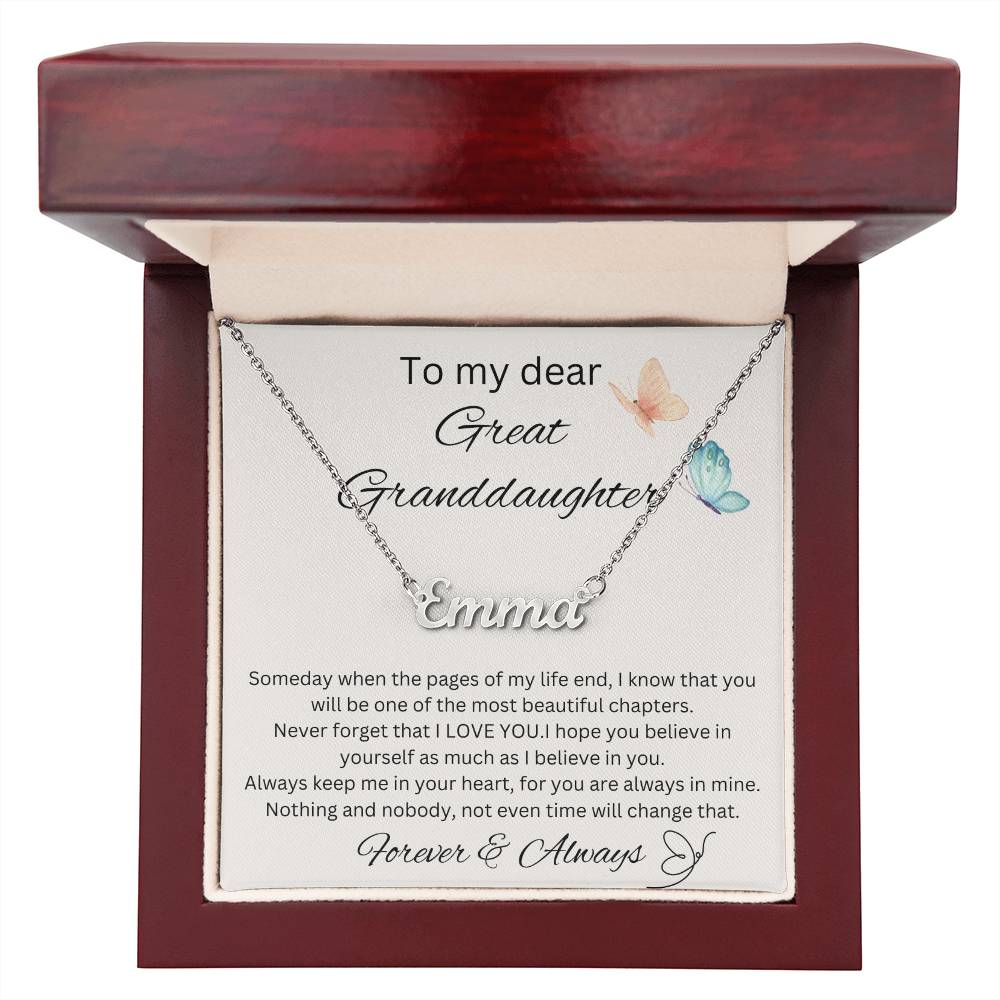 To My Great Granddaughter - Someday - Name Necklace 2