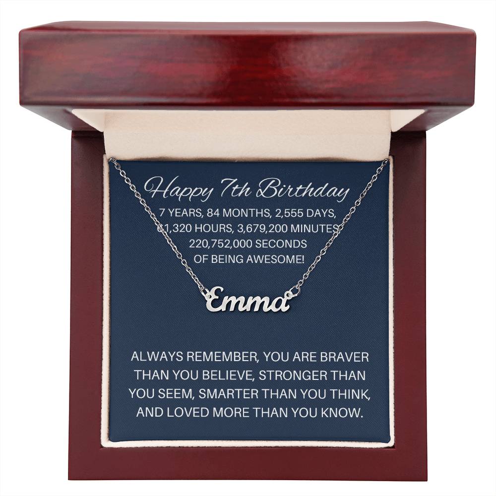 Personalized 7th Birthday Gift - Custom Name Necklace
