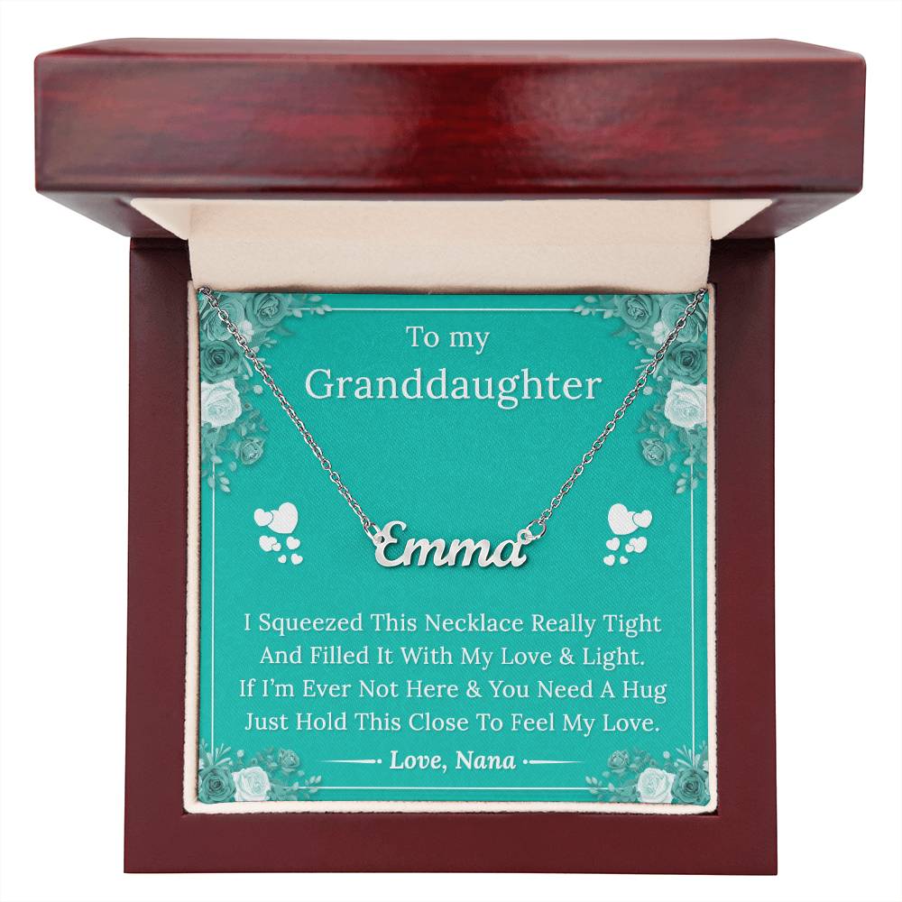 To My Granddaughter - Filled With My Love & Light - Custom Name Necklace